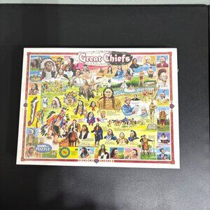 Great Chiefs 1000-Piece Jigsaw Puzzle 24"x30" by White Mountain Puzzles | NWB